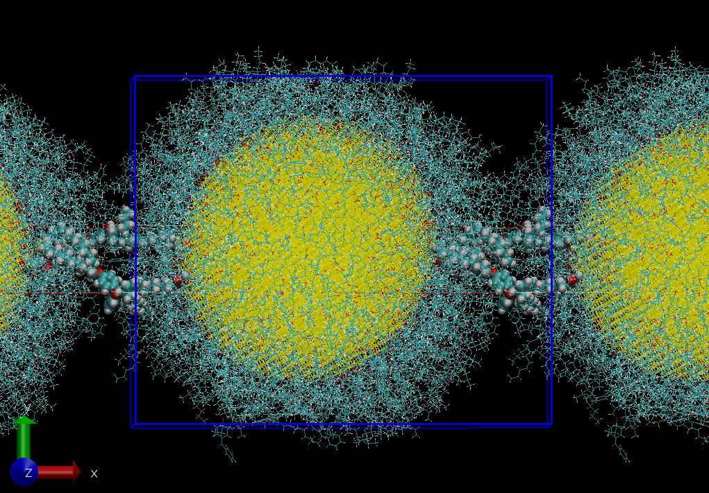 Molecular simulation of gold nanoparticle assembly