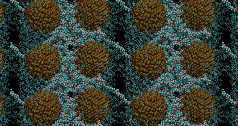 Quantum dot crosslinking simulation